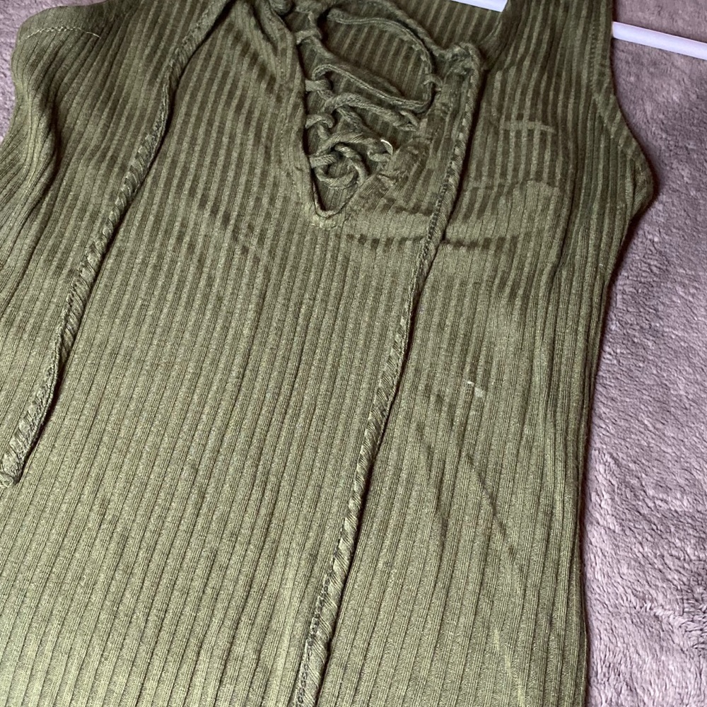 Olive green robbed dress
